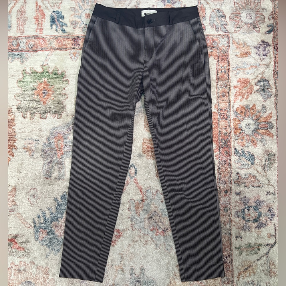 Vanessa Bruno Black and Cream Striped Pants